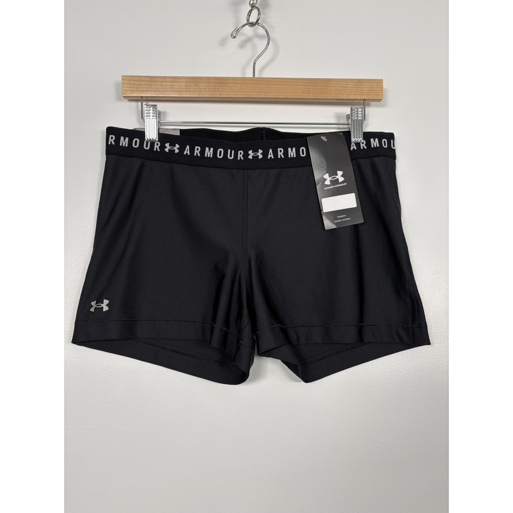 NWT Under Armour HeatGear Shorts Womens XL Black Compression Shorty 3 In